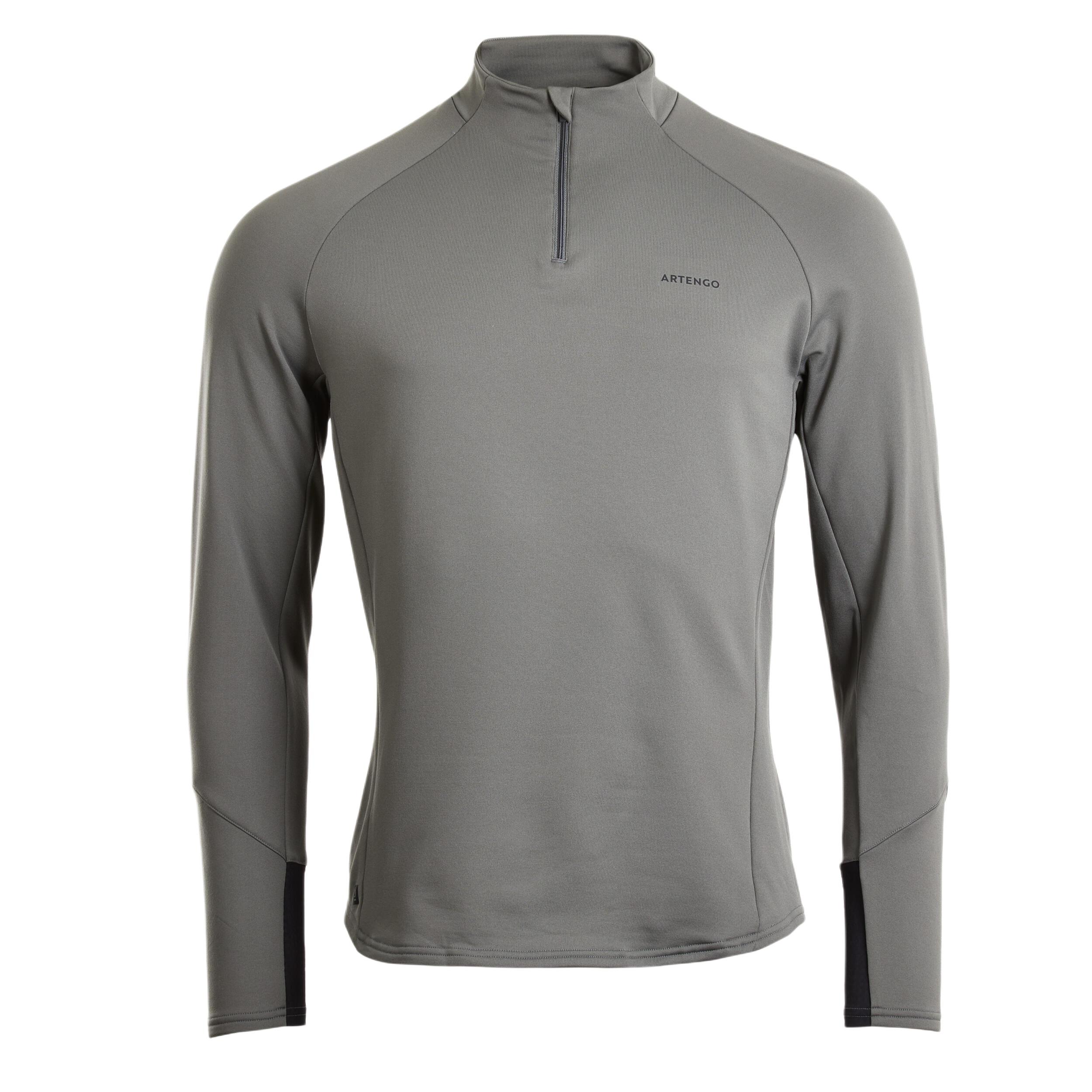 

DECATHLON Half Zip Quick Dry Warm Long Sleeve Raglan Sleeve T-Shirt Men s Khaki Grey XXL