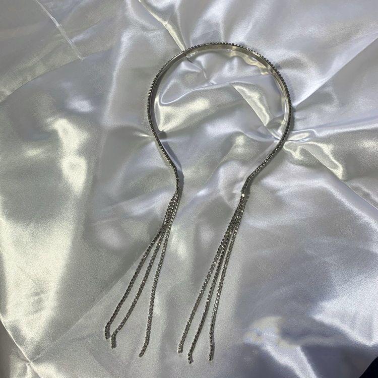 

Повязка на голову со стразами и кисточками «Лес феи» — головной убор в стиле ретро в корейском стиле с кристаллами