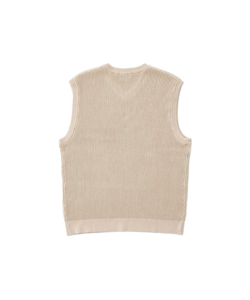 Stco V-Neck Knit Vest Beige (Oversized)_Skvua01Osd