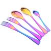 7Pcs Gold Dinnerware Set High Quality Stainless Steel Cutlery Set Knife Fork Tea Spoon Tableware Set Home Kitchen Dinner Silverware Set