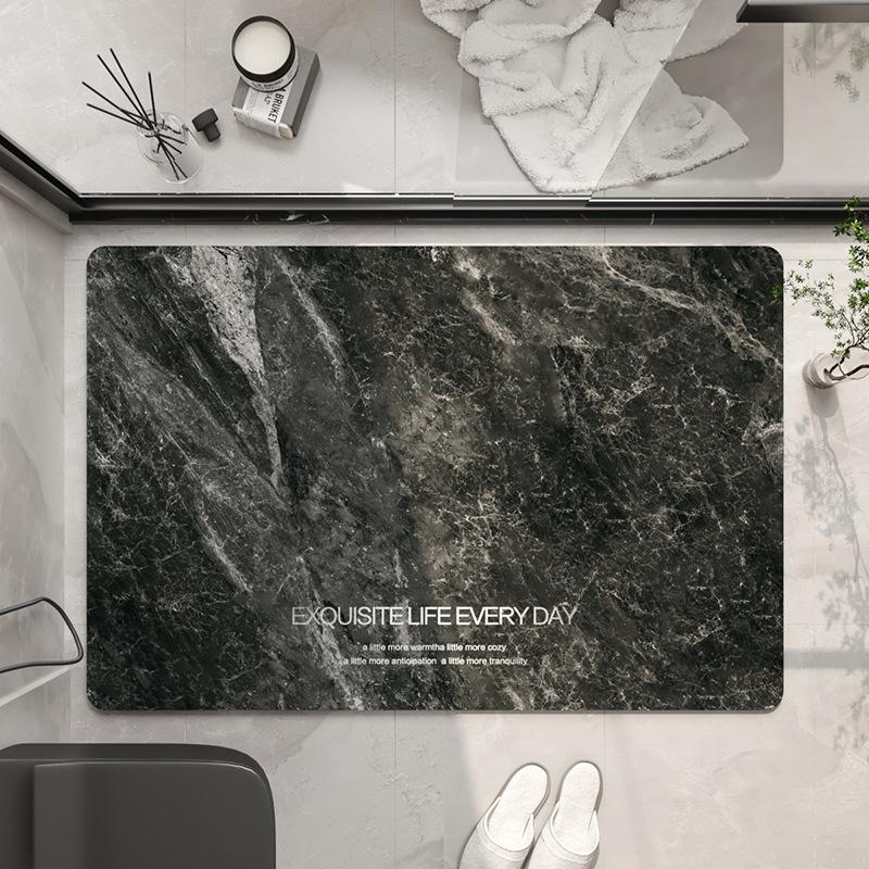 Modern Simple Marble Diatom Mud Floor Mat, Bathroom Non-Slip Floor Mat, Bathroom Door Water-Absorbing Quick-Drying Floor Mat