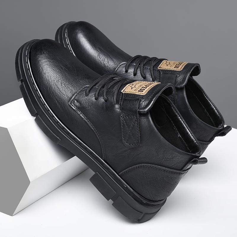 Autumn Retro Men Casual Ankle Boots Fashion Platform Shoes Business Chelsea Boots for Men Leisure Dating Party Men Leather Boots