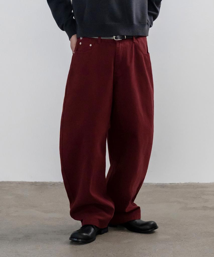 INDUST Barrel Fit Curved Wide Pants_Brown