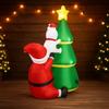 5.91FT Inflatable Toy Santa Polar Bear Christmas Tree Festive Gifts Xmas Decorations for Yard Christmas Supplies Home Ornaments