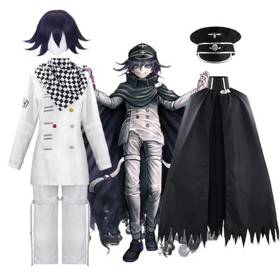 Anime Danganronpa V3 Kokichi Oma Cosplay Costume President Oma Wig Scarf Cloak Halloween Party Carnival Costume Uniform Set