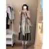 New Chinese Retro Tie-dye Suspender Dress Spring and Summer New Vacation Travel Small Long Dress Women Loose