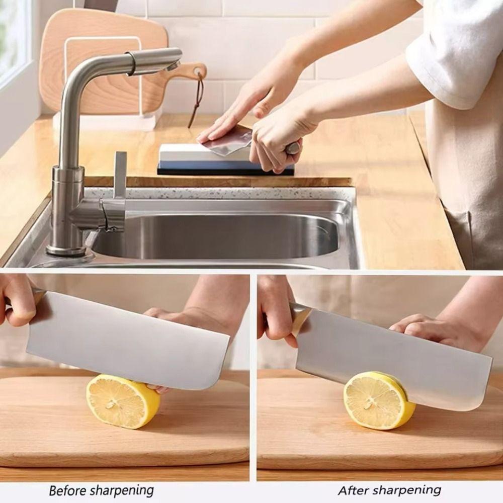 Dual Side Sharpening Stones Nonslip Kitchen Grinding Stone Practical Whetstone Kitchen Tool