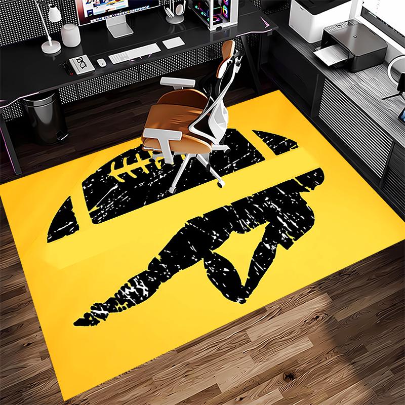 1pc Pittsburgh Steelers Print Area Rug - Soft,Washable Non-Slip Indoor Mat for Office Chairs,Living Room,Home Office Decorative Rug
