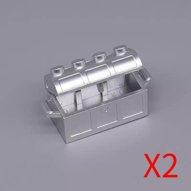 MOC City Treasure Series Set Accessories Building Blocks Gold Ore Silver Crystal Diamond Box Gold Key Dollar Cash Brick Kid Toys