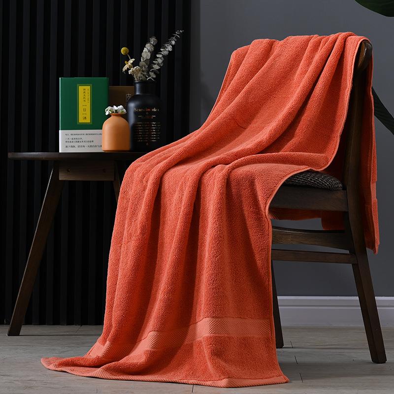 High Quality Bath Towel Skin-friendly Durable Soft and Comfortable Cotton Bath Towel 80*160 Thickened Plain Color Cotton Absorbent Hotel Bath Towel