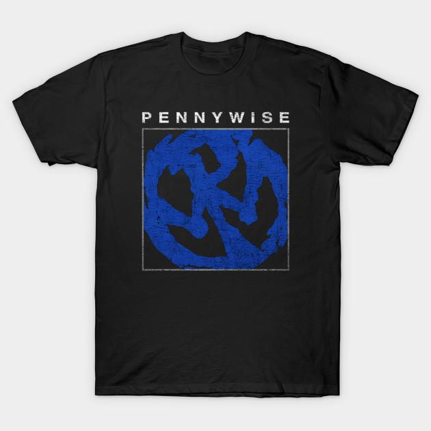 

Men Black Print T-shirt Pennywise Band No-Cut Transfer Paper Print Cotton Tshirt S чорний