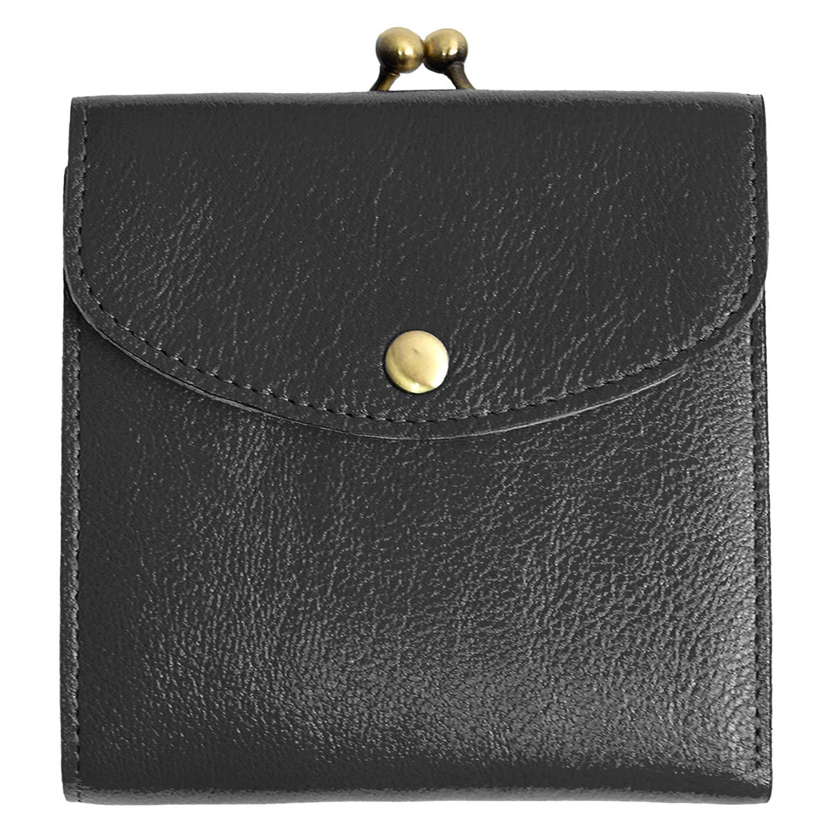 

RafiCaro Women s Bifold Wallet with Clasp, Exterior Coin Compartment, Card Case, and Bill Compartment, Flap Closure, Genuine Italian Leather, Black
