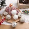 9Pcs/Box DIY Crafts Xmas Tree Ornament Party Supplies Plastic Painted Ball Xmas Tree Hanging Lace Creative Xmas Tree Charm Gift