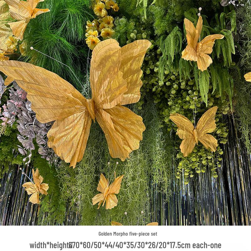 3D Painted Butterfly Wedding Backdrop with Scenery and Props for Photography and Décor