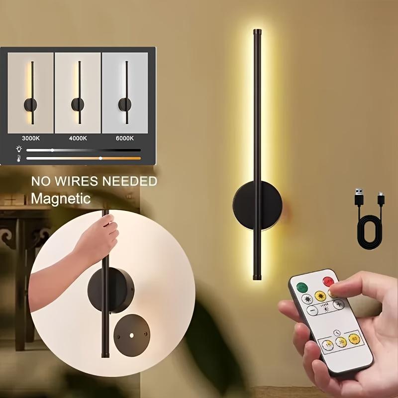 Battery Operated Wall Sconce Wireless LED Light 5v with Remote Control USB Rechargeable Wall Lights for Bedroom Living Room