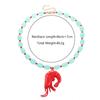 Bohemian Mint Green Beaded Red Lobster Pendant Necklace for Women