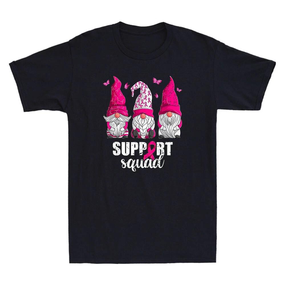 Gnomes Support Squad Funny Breast Cancer Awareness Gift Vintage Unisex T-Shirt XXXL