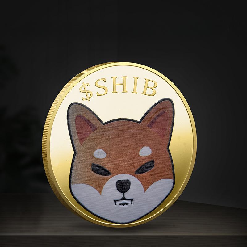 

Цветная УФ-монета Сиба-ину, виртуальный бит, памятная монета, цифровая виртуальная валюта, золотые монеты 40*3