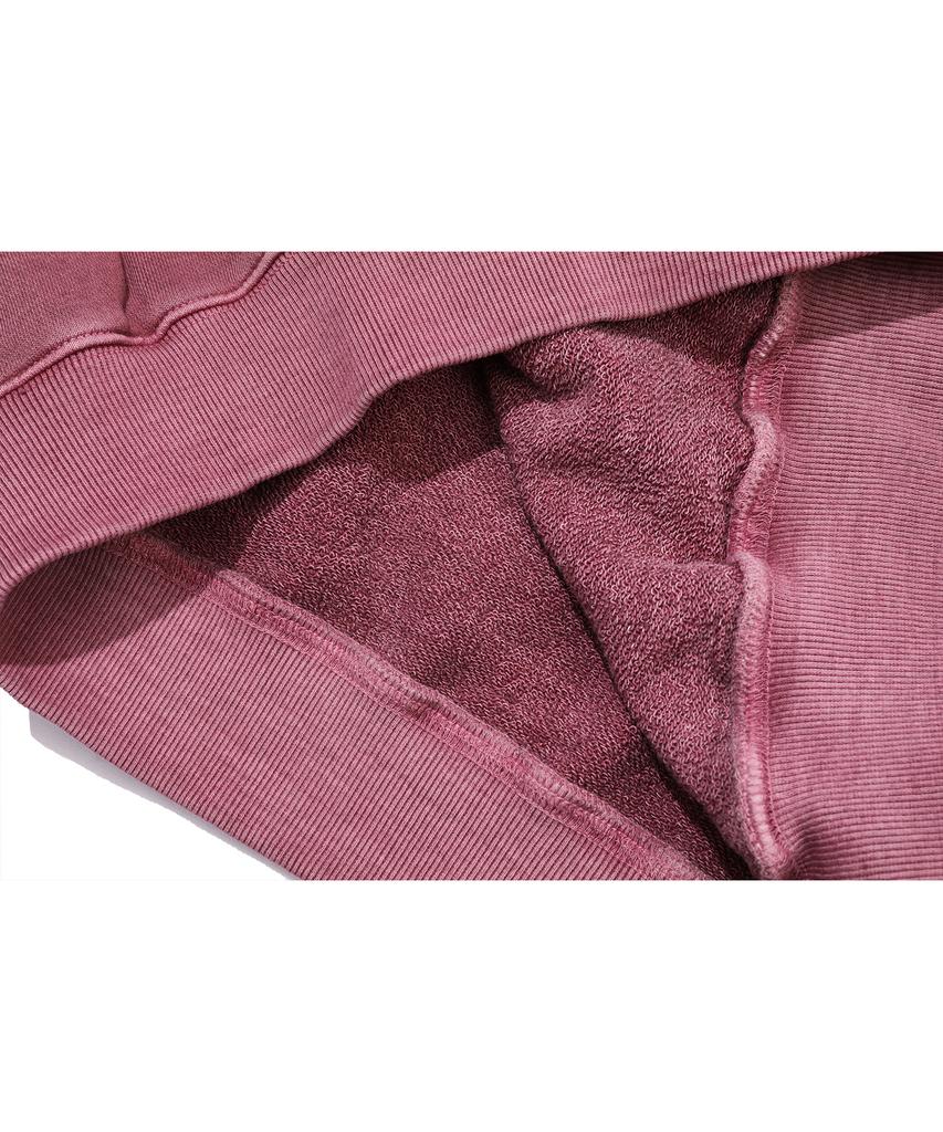 Urban Keyring Crop Pigment Hoodie Dusty Pink