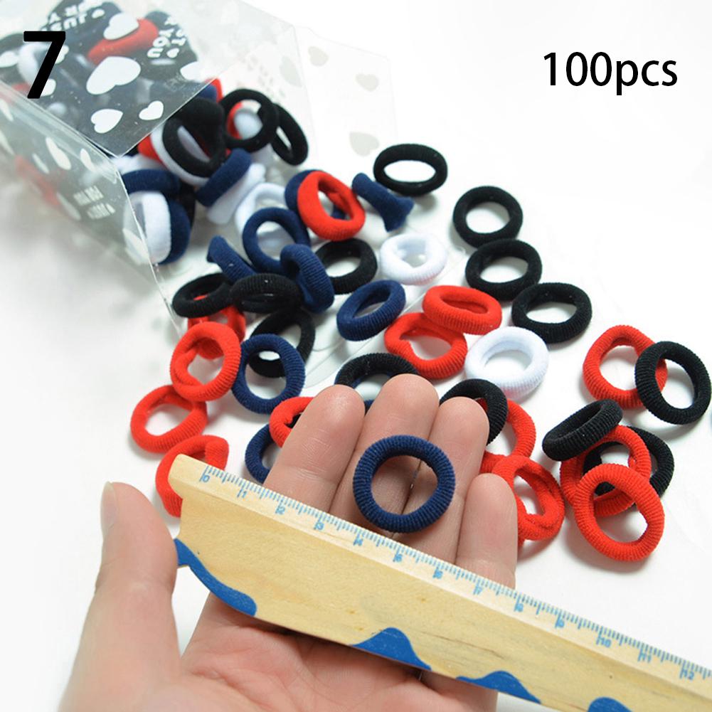 100 bucăți moda femei fete culoare bomboane inel elastic pentru păr frânghie suport pentru coadă de cal decor de păr