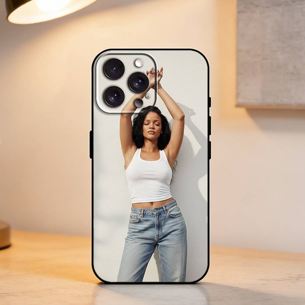 Hot singer R-Rihannas    Phone Case For iPhone 17,16,15,14,13,12,11 Plus,Pro Max,XS,Soft Silicone Black Cover