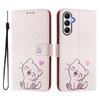 A14 Leather Phone Case For Samsung Galaxy A14 A24 4G A34 A54 5G A04E A04 Core Flip Cover Wallet Magnetic Painted Cases Cat Bear