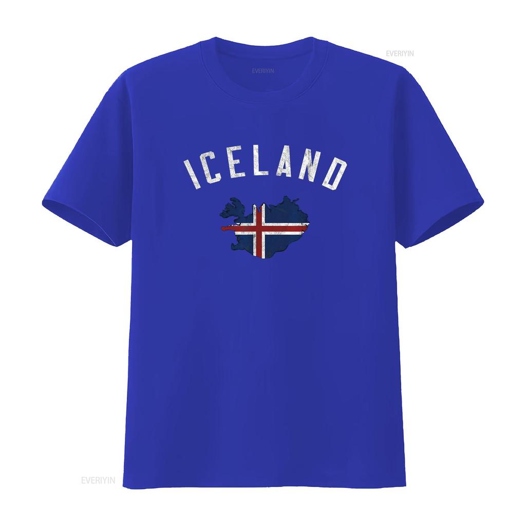 T-shirt Vintage Varsity Islanda vintage Lavata Traspirante Comoda Morbida streetwear Alla moda Unisex Elasticizzata homme Casual