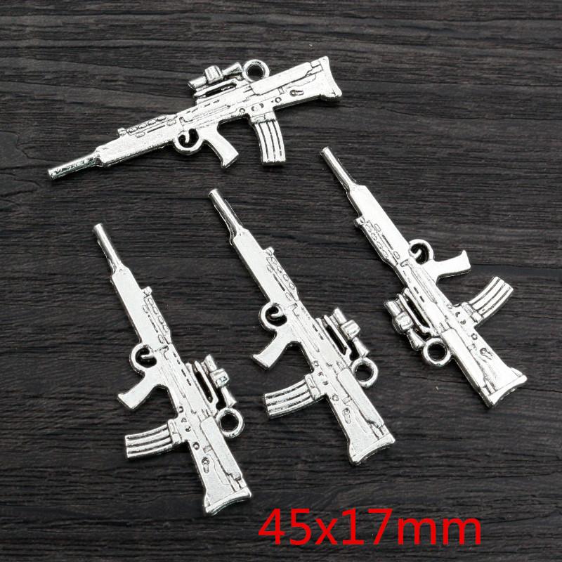 10pcs/lot Antique Silver Plated Spear Gun Charms Pedants DIY Jewelry Making Accessories for Necklace Keychain Craft Findings
