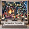 Christmas (266) Theme Personalized Tapestry Custom Name Text Wall Hanging Tapestry Home Background Decoration