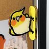 2Pcs Skateboarding Parrot Fridge Magnet Acrylic Cartoon Bird Magnetic Refrigerator Accessories Memo Note Photo Holder Decoration