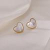 White Fritillary High-end Stud Earrings, Heart-shaped Love Earrings, New Trendy Summer Temperament Earrings