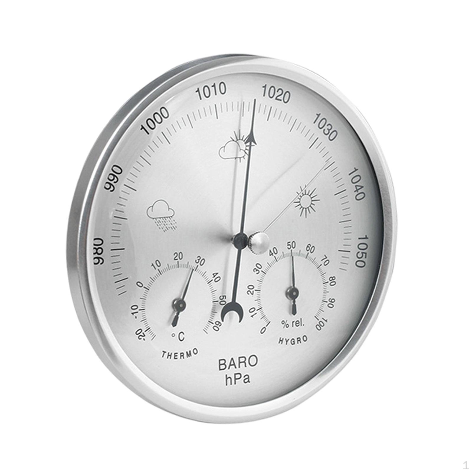 

And Hygrometer: Accurate Weather , Pressure Gauge, Station, Wall Thermometer. срібний