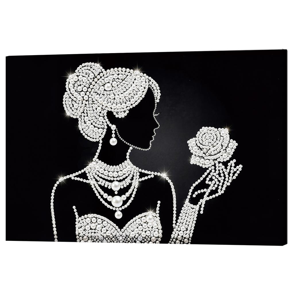 DIY Pearl Painting Kit with Frame 20x30cm Pearl Gem Paintings Picture Arts Craft for Adults Beginners Home Wall Decor