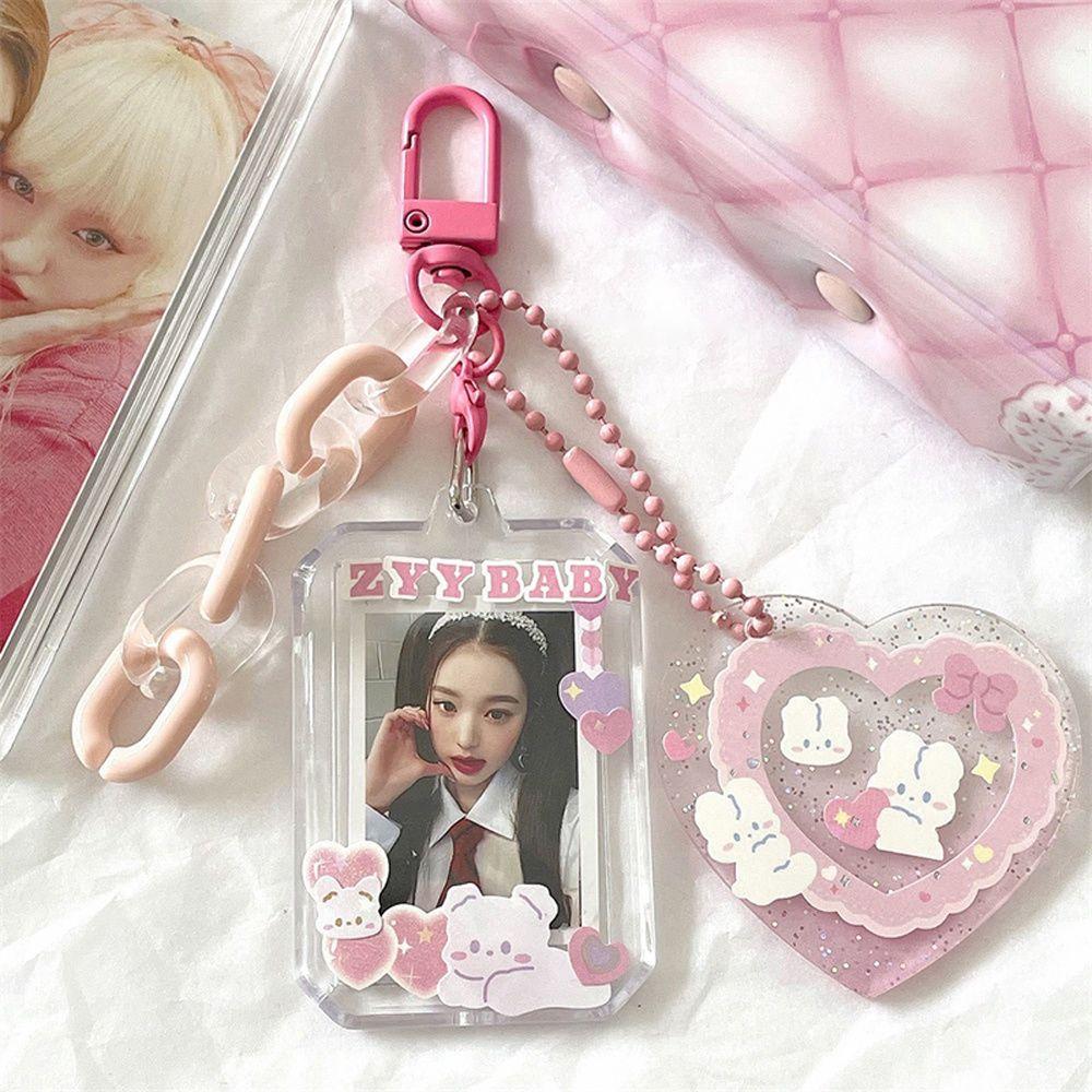 

Case Transparent Album Collect Photo Card ID Holder Pendant Card Sleeves Photocard Holder Keychain