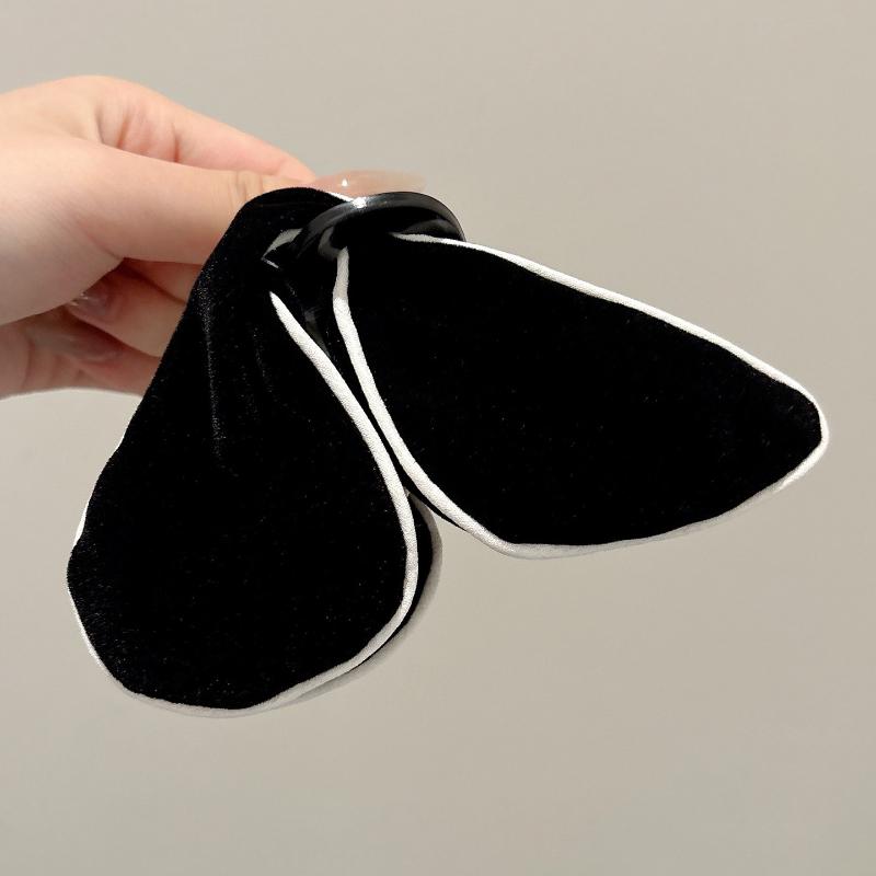 French Vintage Velvet Triangle Hair Clip Women S Autumn Winter Updo Shark Clamp Korean Style Hair Accessorie