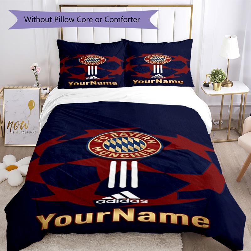Bayern Monaco Personalizza il tuo nome Set Biancheria da Letto Copripiumino Traspirante con Federe Decorazione per la Casa Regalo di Compleanno