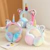 Children Kids Cute Unicorn Earmuffs Sequin Cat Ears Ear-Muffs Cover Winter Warm Fur Plush Headband Women Tie-dye Fluffy Earflap