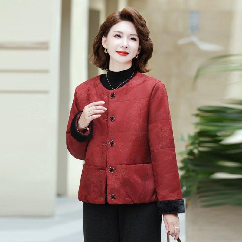 New loose round neck short coat autumn and winter new casual versatile thin top cotton coat