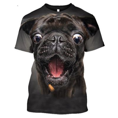 Letný trend Animal Dog 3D HD tričko s potlačou Zábavný top Pánske oblečenie na voľný čas Hip Hop Vysokokvalitné tričko s krátkym rukávom s výstrihom 6XL