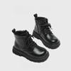 Fashion retro children's short boots 2024 new classmates high-top leather shoes British leather boots