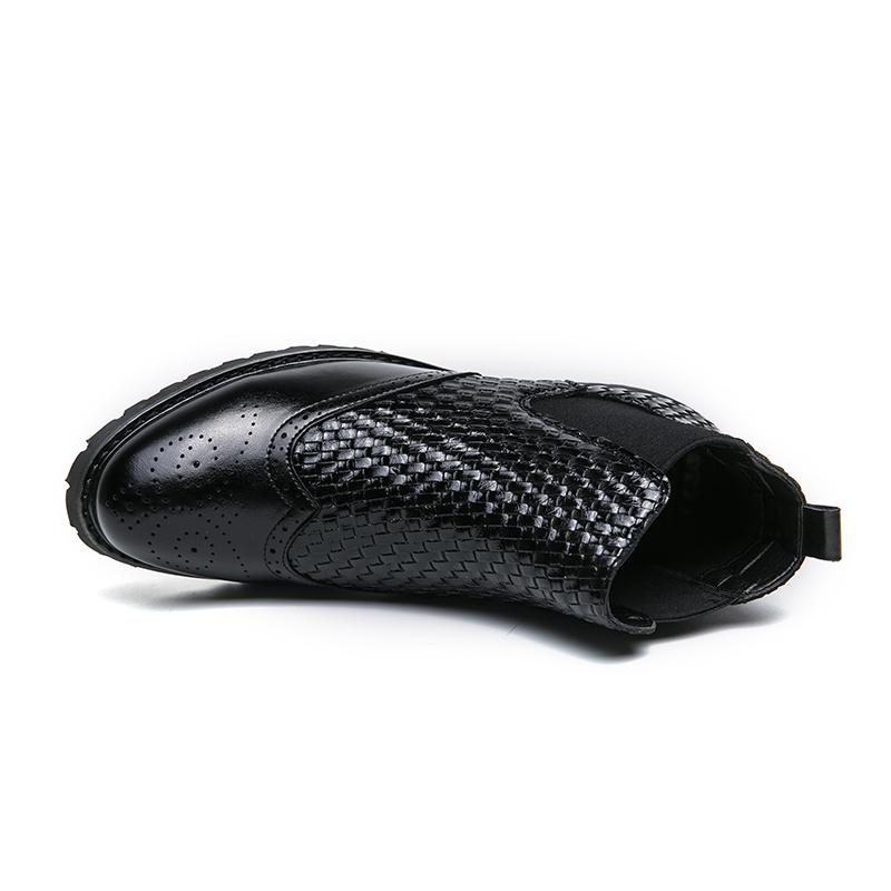 Men’s Motorcycle Boots Retro Street Style Dress Chelsea Boots Tuxedo Wedding Men Ankle Boots Plus Size High Top Men Shoes