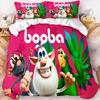 Booba Cartoon Kids Bedding Set 3D Print Duvet Cover with Pillowcases Pink Anime Quilt Cover Children Bedroom Home Decor