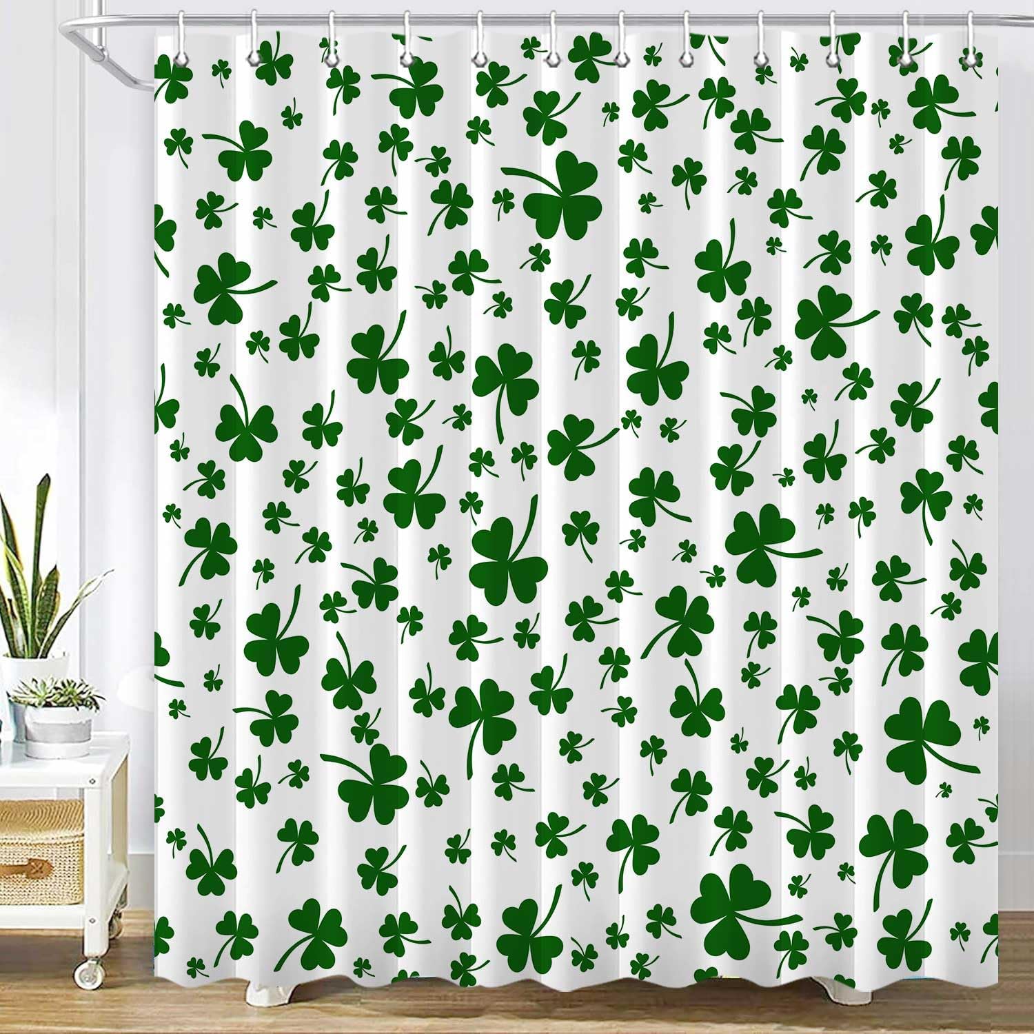 

Valentine’S Shower Curtain – Romantic Watercolor Red Hearts & Cute Gnomes Design, Bathroom Decor Perfect For Valentine’S Day W60H190(CM)-1 Pcs