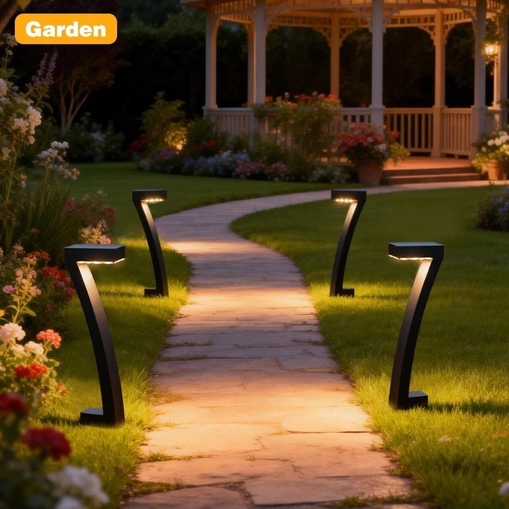 4/6/8Pcs Solar Lights 7-Shape for Garden Lawn IP65 Waterproof Pathway Landscape Lighting 6 LED Auto Dusk to Dawn Solar Ground Light