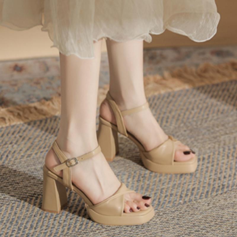 Fashion Wedding Sandals Platform Large Size Women High Heels Shoes 2025 Summer New Fashion Formal Wear Dress Up Buckle Sandals
