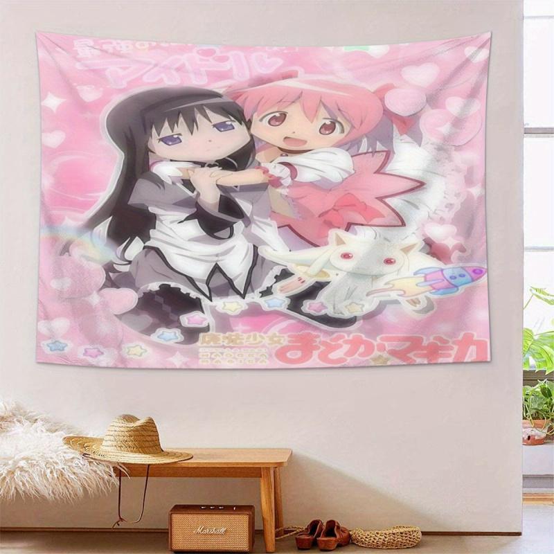 VIKAMA Anime Style Tapestry TwoDimensional Magical Girl Wall Hanging Girls Bedroom Dorm Room Decoration