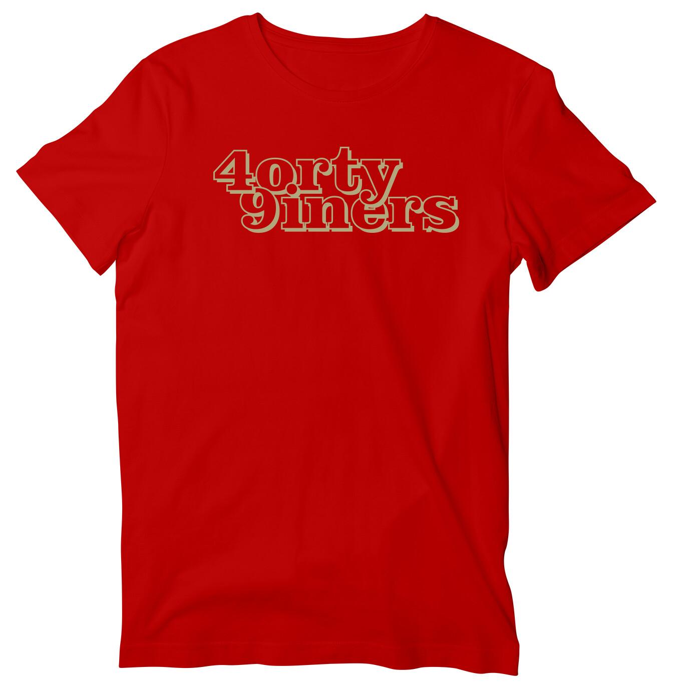 4orty 9iners San Francisco Short Sleeve T-shirt, SF Football Shirt S