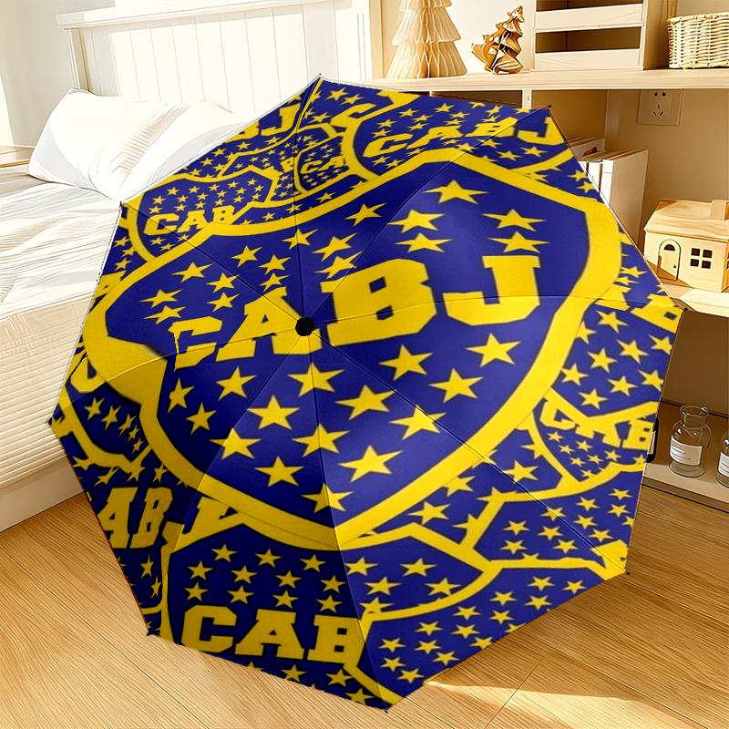 Football Club Emblem Umbrella 8-Frame for Travel, Camping, Casual Lightweight Portable Umbrella, Essential for Every Family Holidays Gift