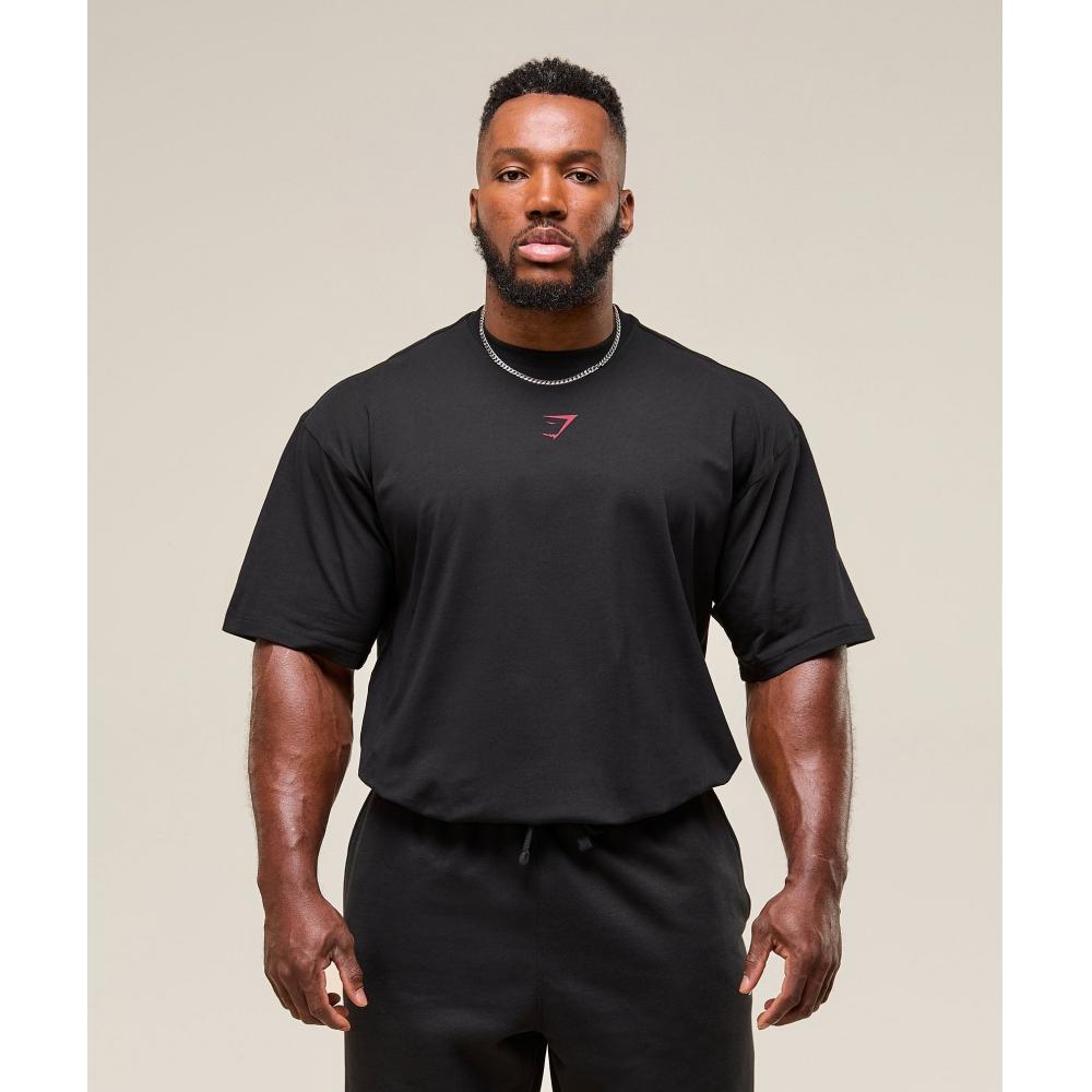 Gymshark Camiseta Power negra acondicionadora roja A2c9e Bc1d