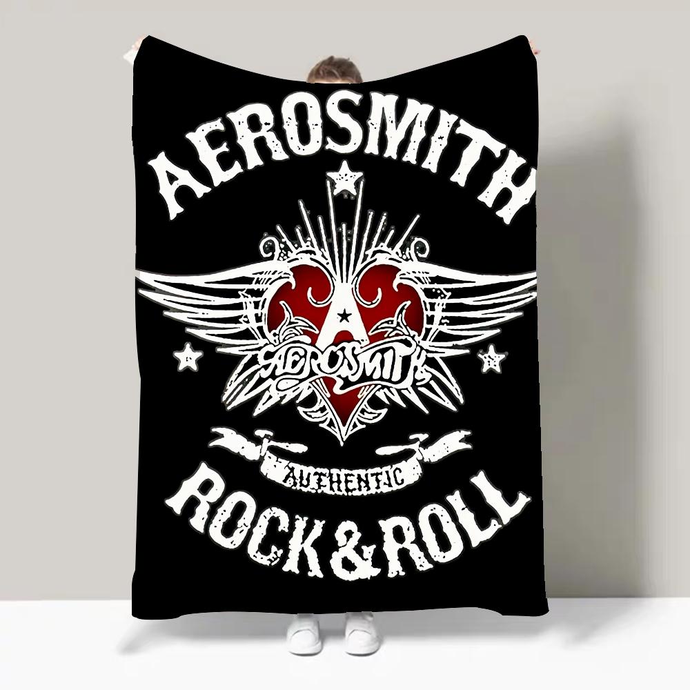 Плед Rock Band A-Aerosmith Легкий Для общежитий, Дневного сна, Гостиной, Офиса, Дивана, Всесезонный 30x40in